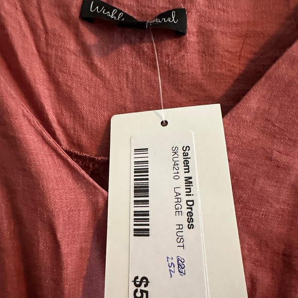 NWT Wishlist Apparel Salem Mini Dress Rust Color Size Large - Picture 5 of 7
